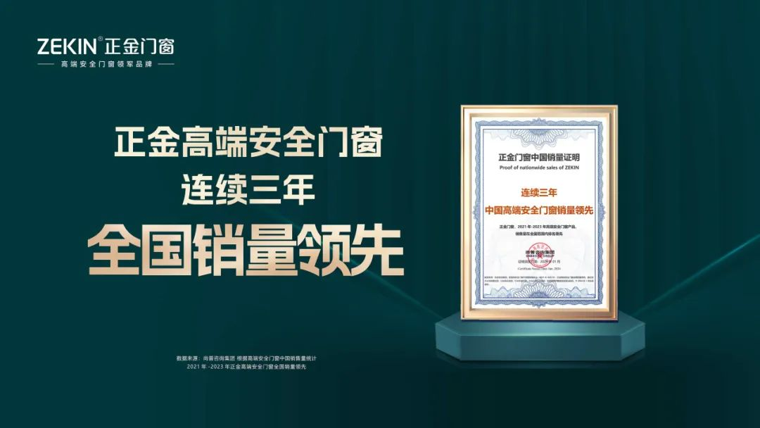 連續(xù)三年中國(guó)高端安全門(mén)窗銷(xiāo)量領(lǐng)先